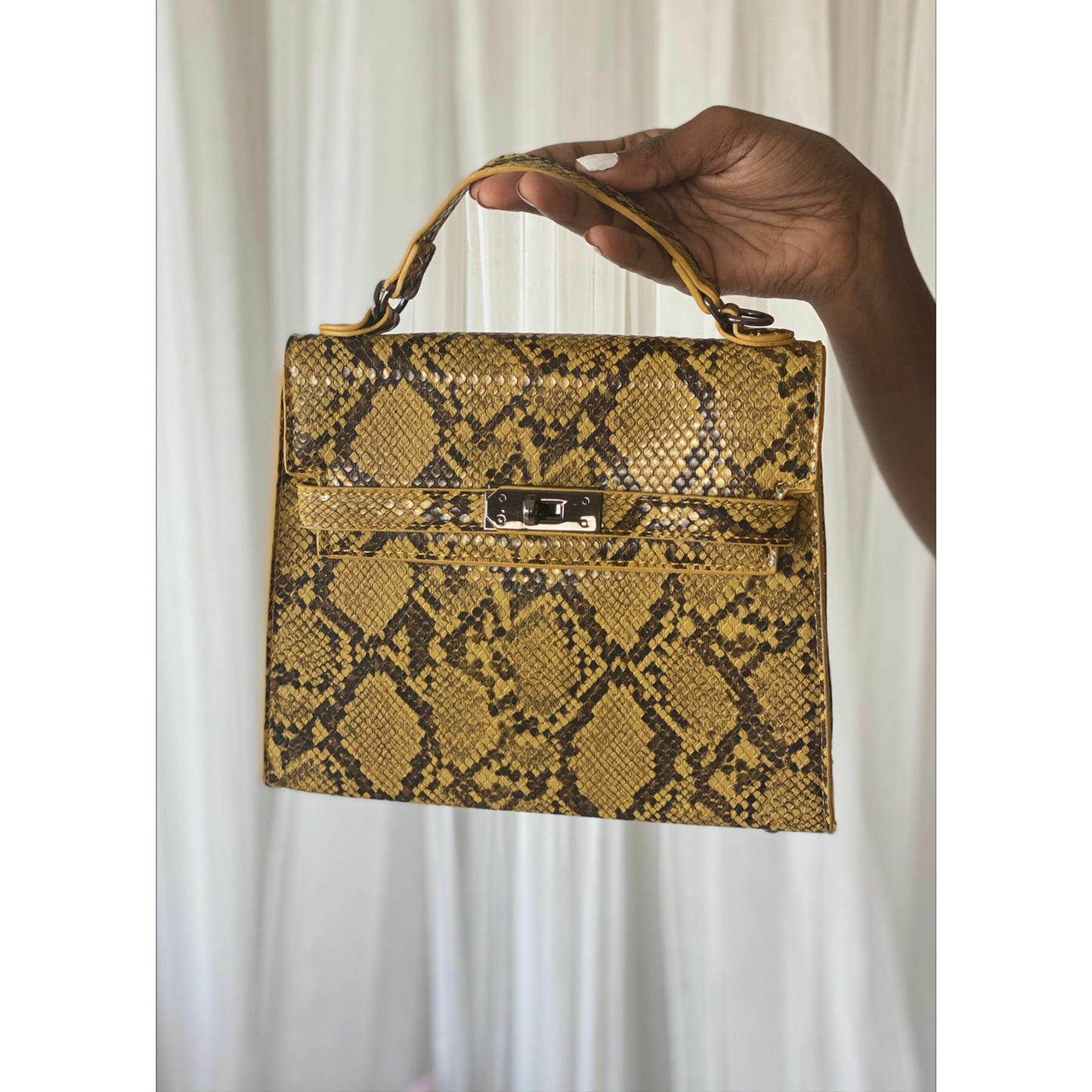 Sienna Snake Print Mini Bag (yellow)