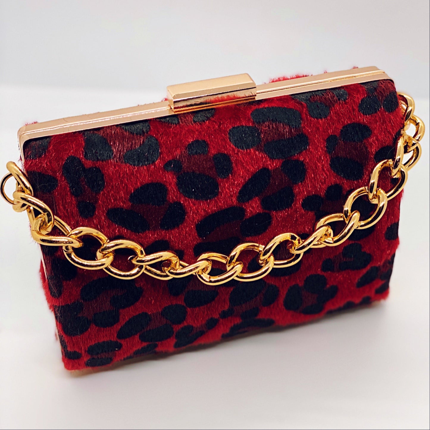 Dark Red Lepoard Mini Bag ( Red)