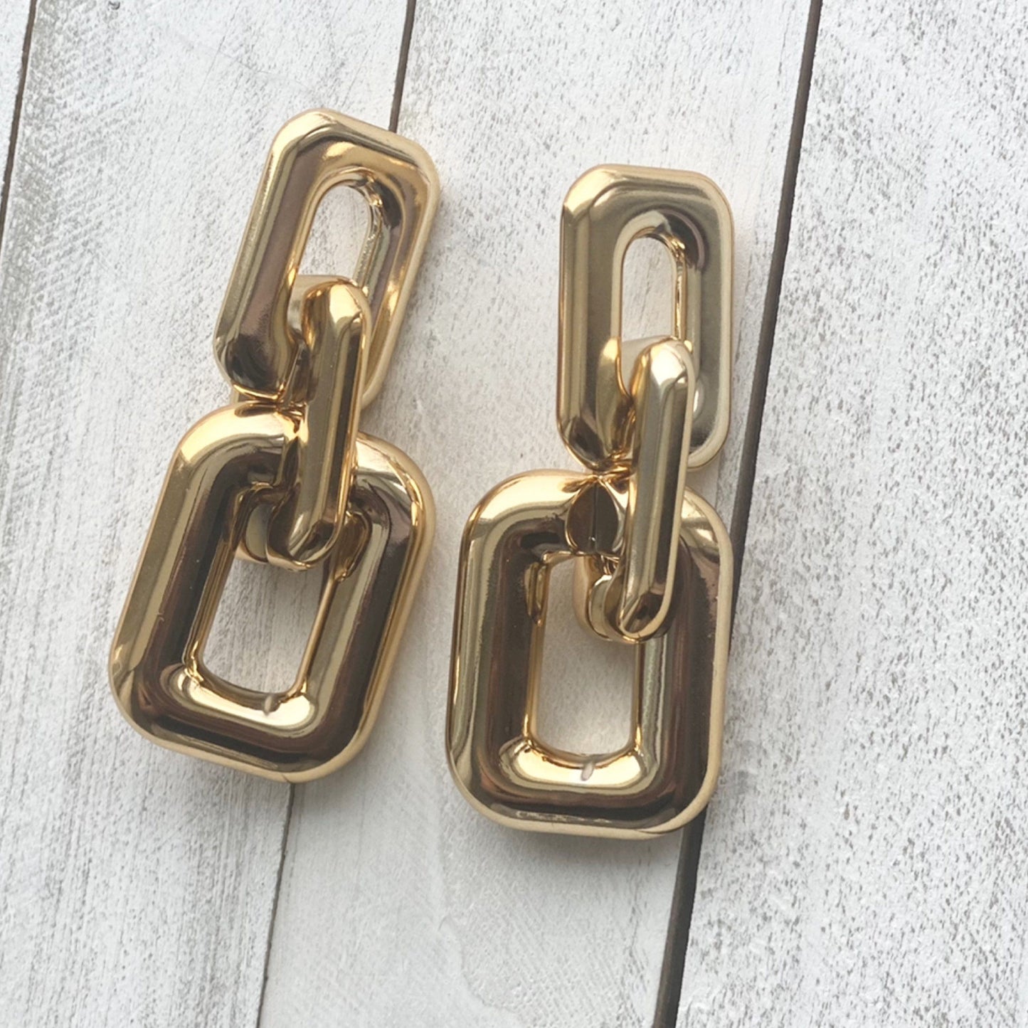 Dim Gray Chunky Square Hoop Earrings