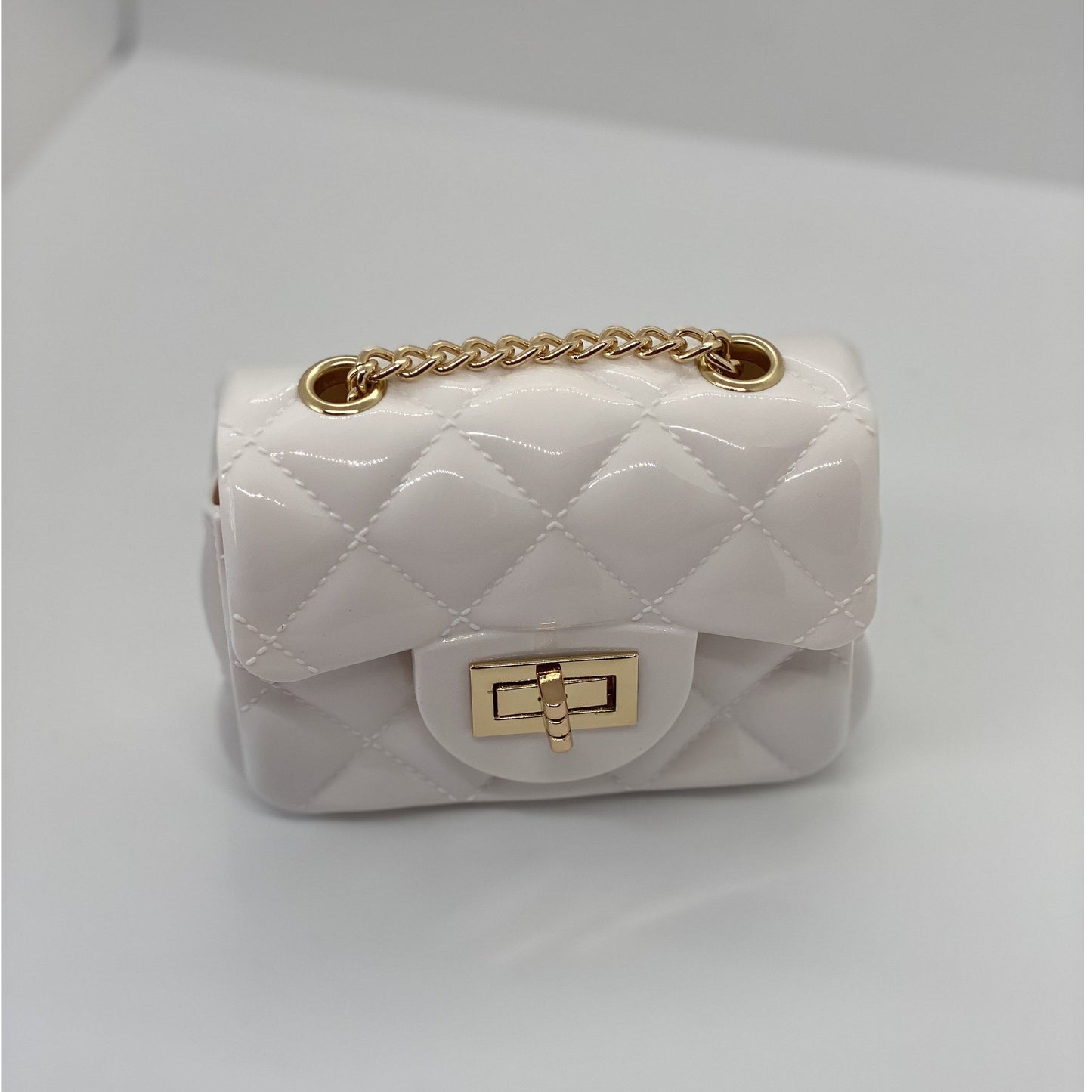 Rosy Brown Jelly Quilt Mini Bag (White)