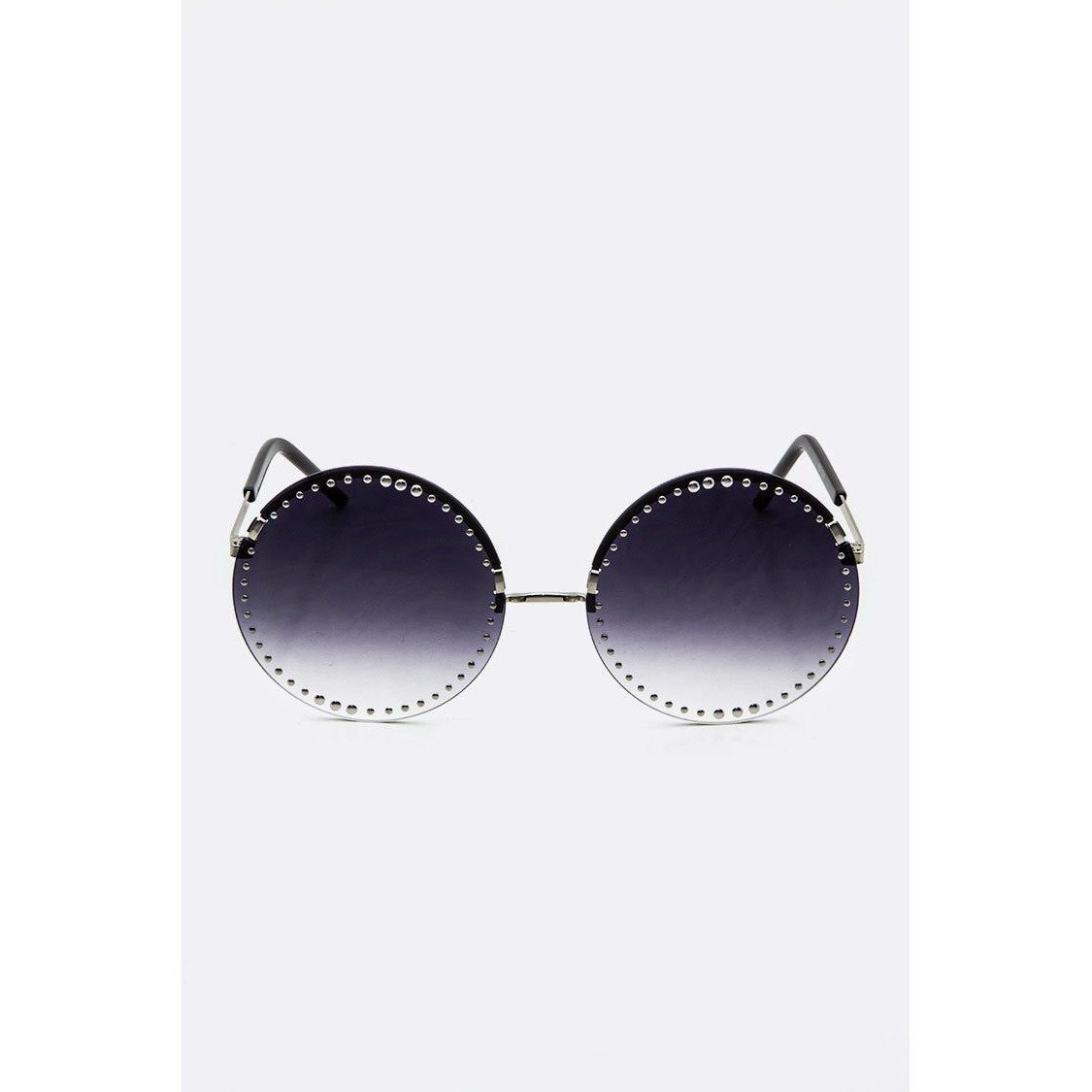 Dark Slate Gray Round Studded Sunglasses (Black)