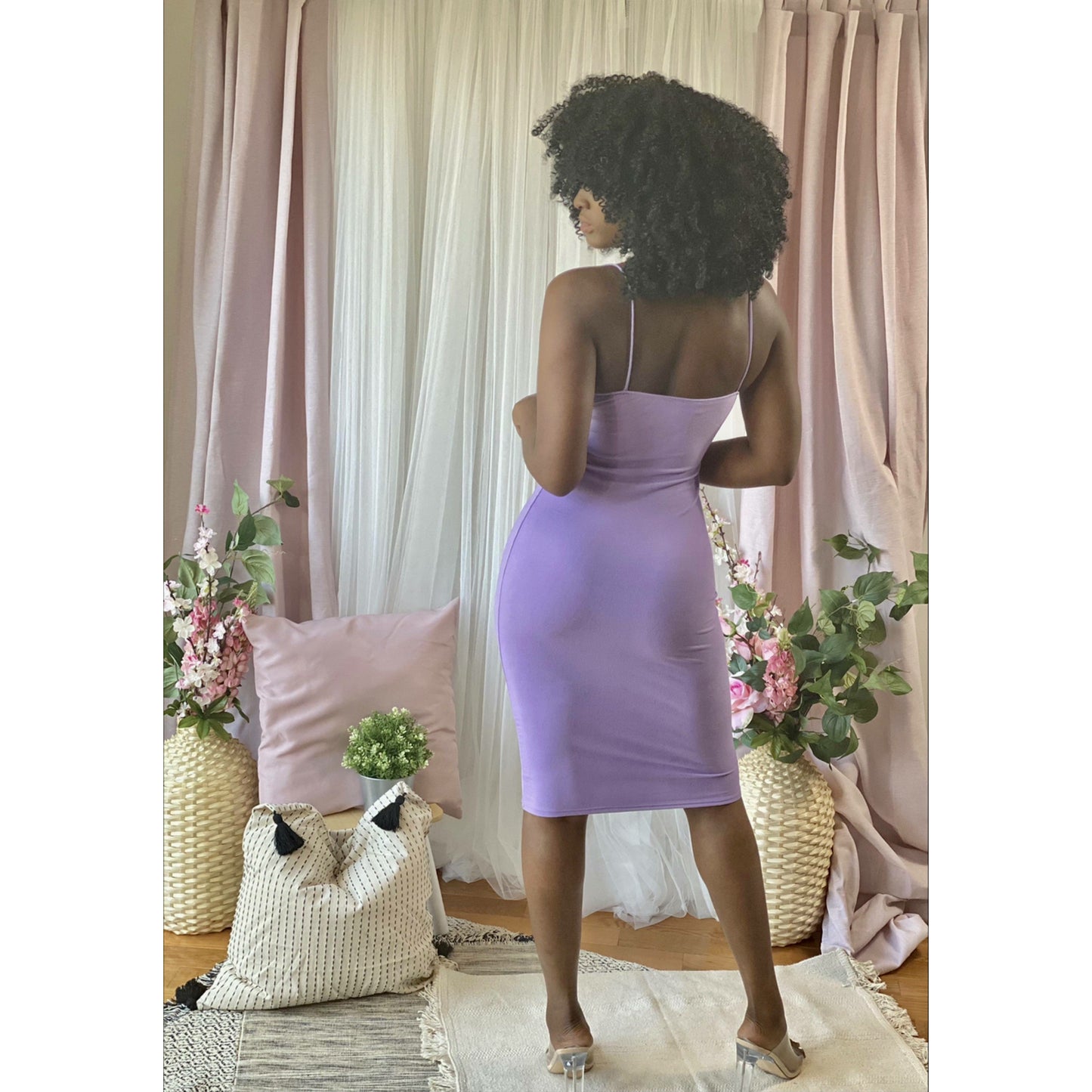 Light Slate Gray I'm So Basic Bodycon Dress (Purple)