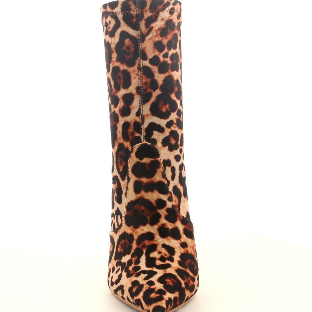 Saddle Brown Leopard Print Booties