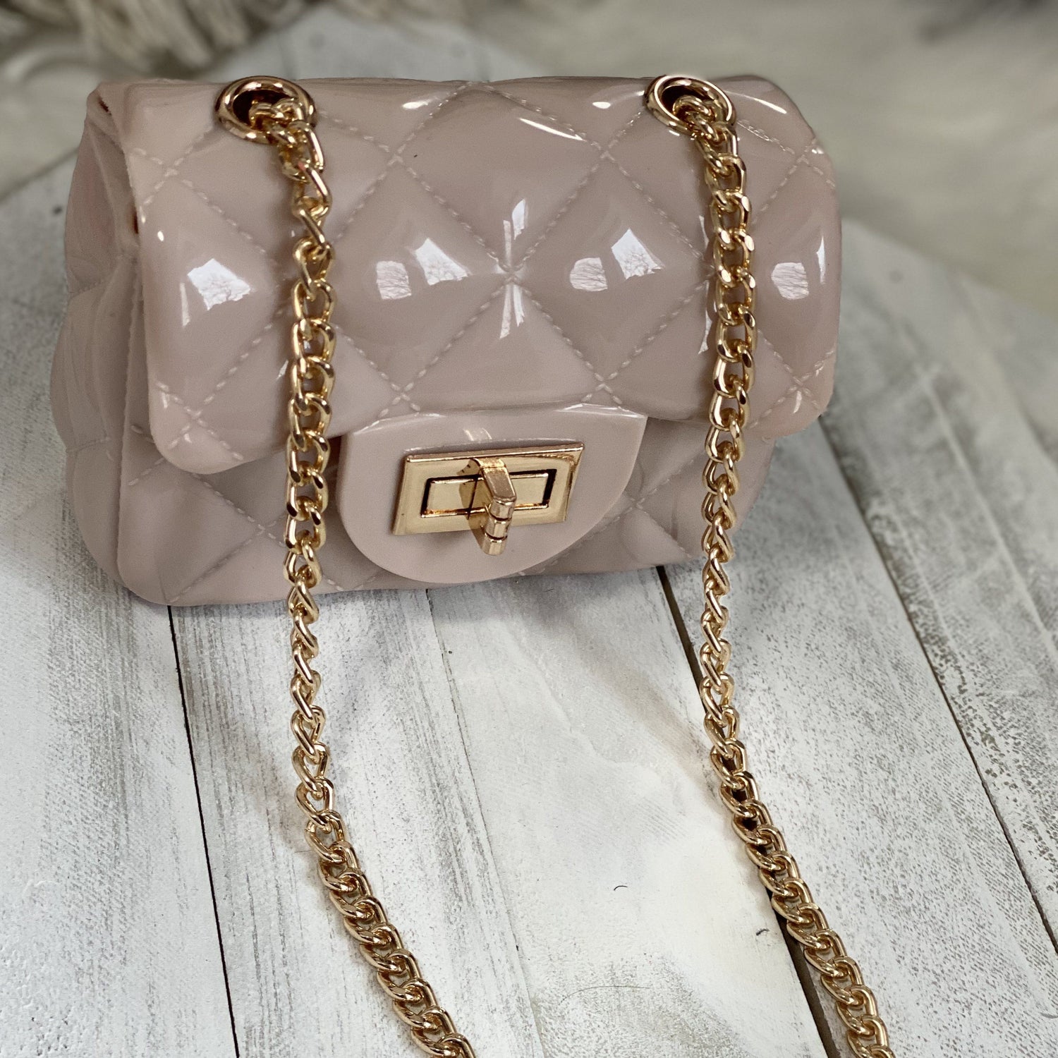 Rosy Brown Jelly Quilt Mini Bag (Nude)