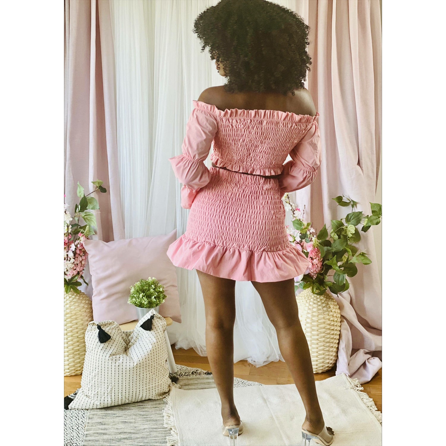 Rosy Brown Think About You Skirt Set (Pink)