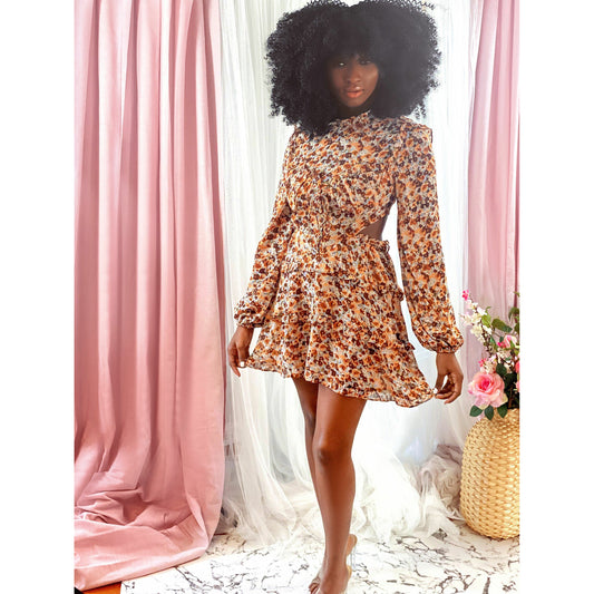 Pink Flirty Floral Back Catcher Mini Dress