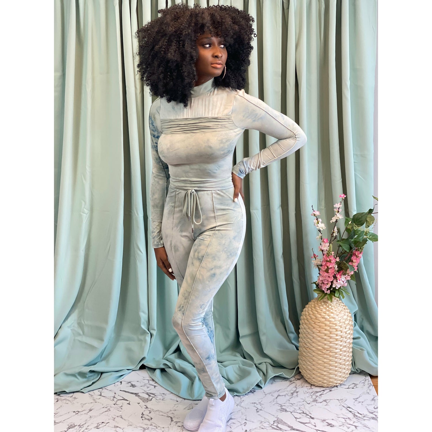 Tie-Dye Pipping Legging Set (Sage) Prettymadness 