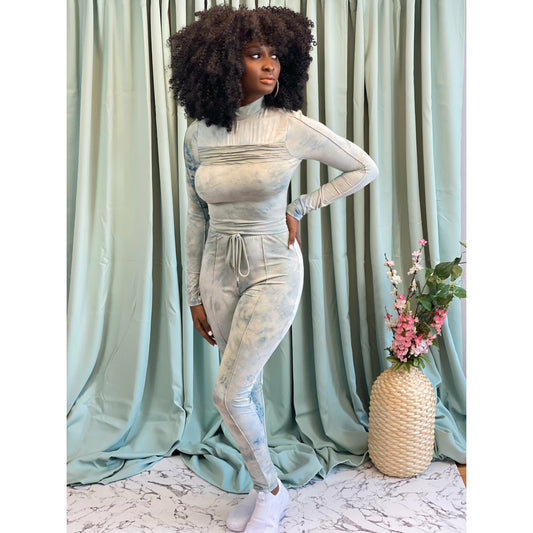 Tie-Dye Pipping Legging Set (Sage) Prettymadness 