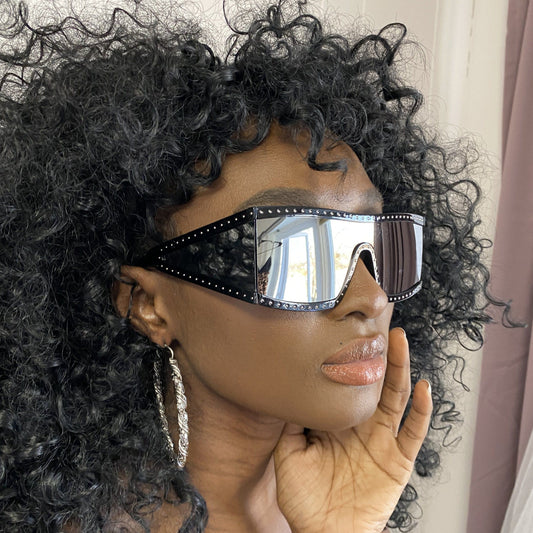 Sienna Square Studded Sunglasses (Silver)