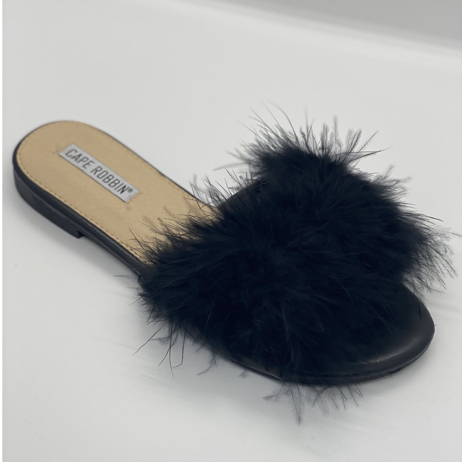 Black Fur Slides Sandal (Black)- FINAL SALE
