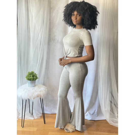 Gray The "Jeresy Girl" Wide Legging Set (Gray)