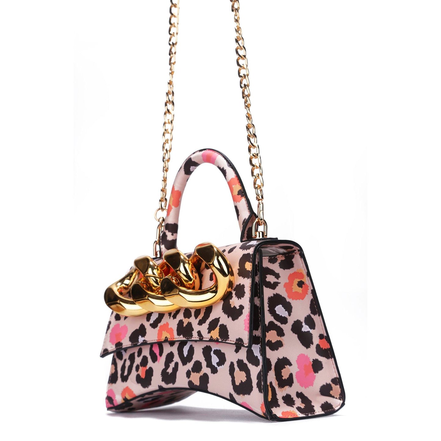 Sienna Leopard Oversize Chain Mini Bag (Multi)