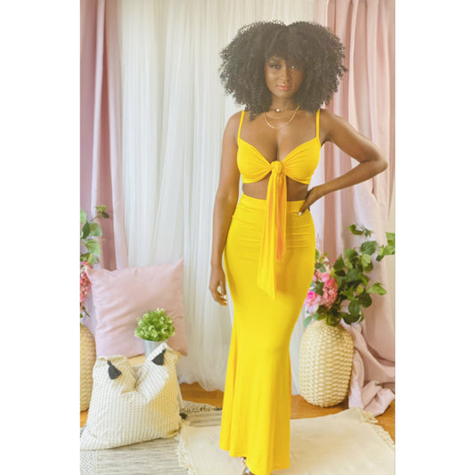 Goldenrod Blossom Me Pretty Skirt Set (yellow)