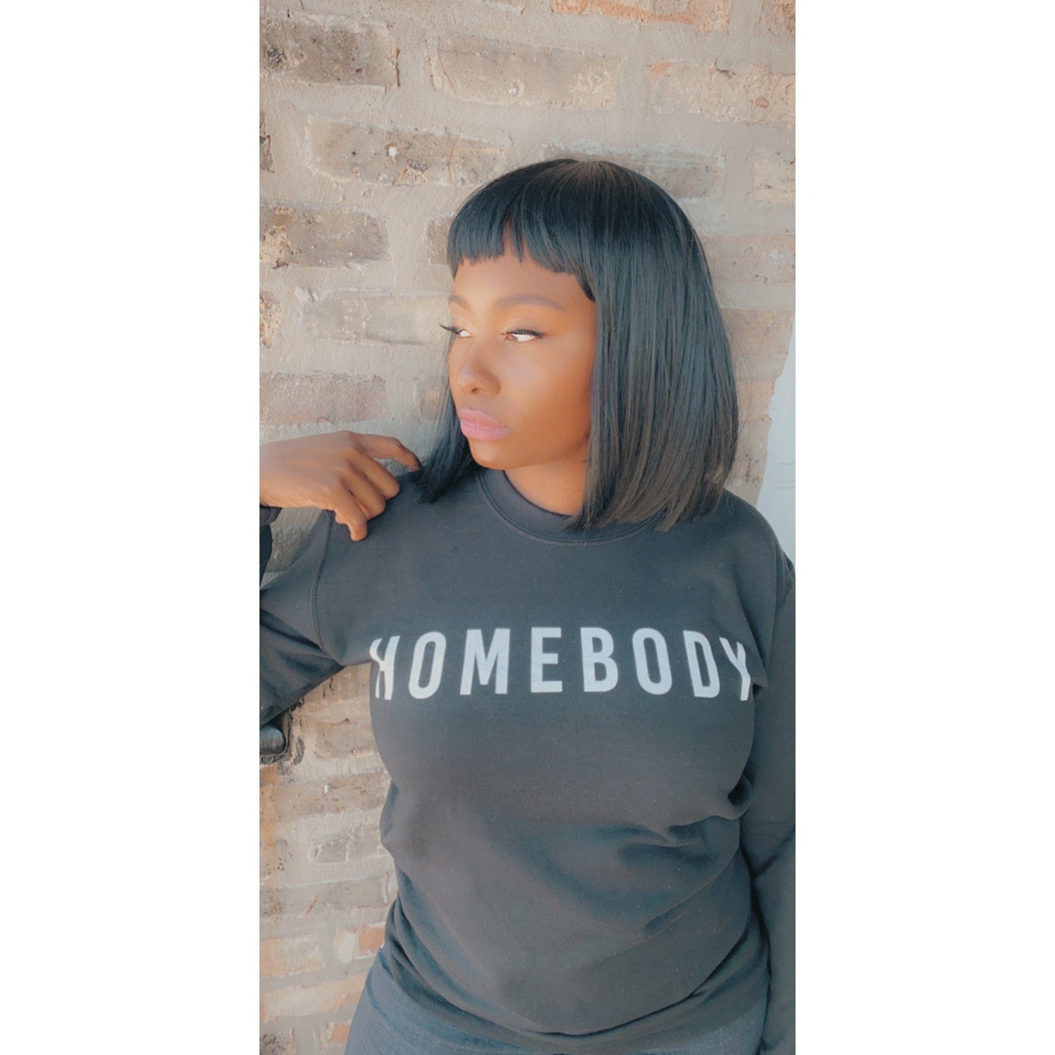 White Homebody Sweatshirt (Black)