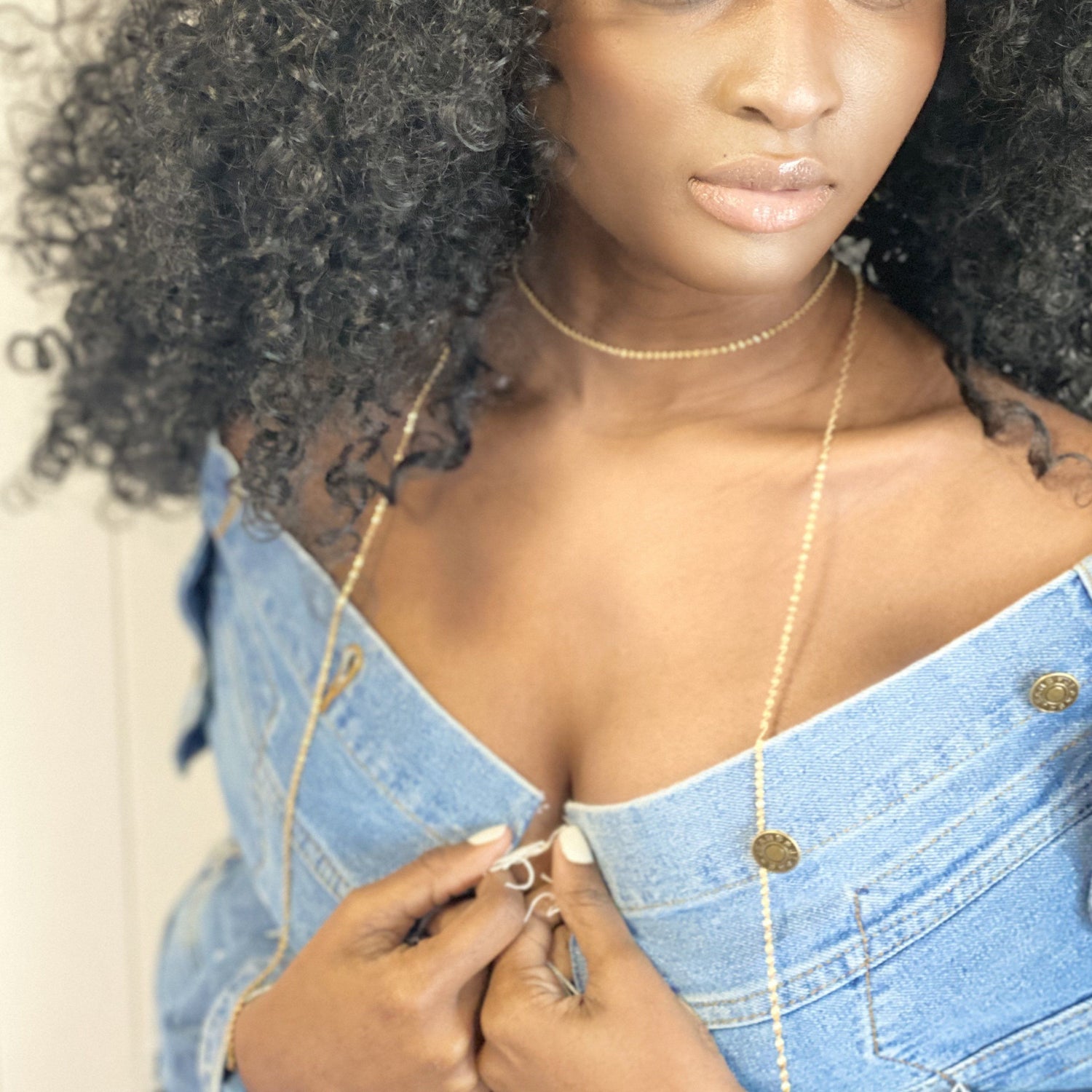 Light Steel Blue Spiral Chain Choker Necklace