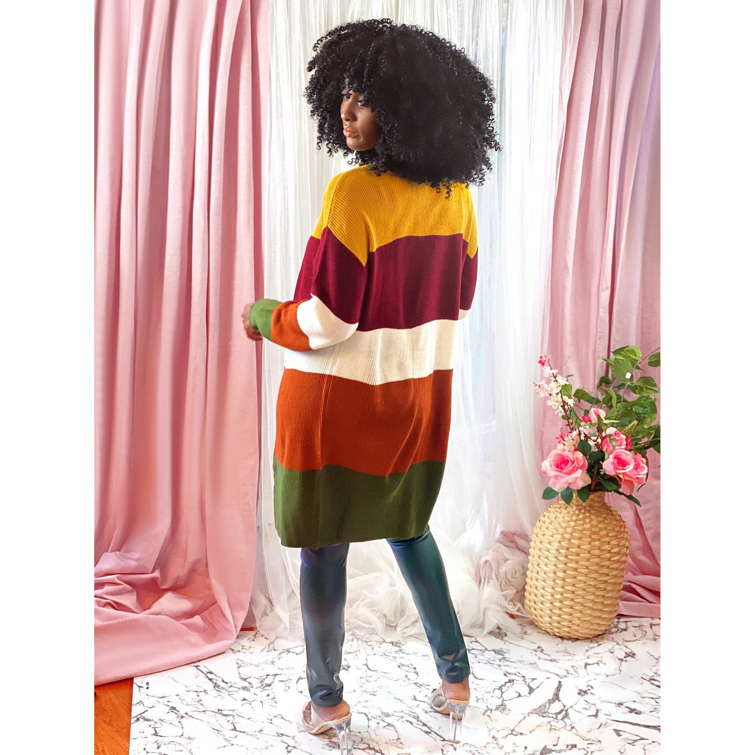 Light Gray Ready to Go Color Block Cardigan