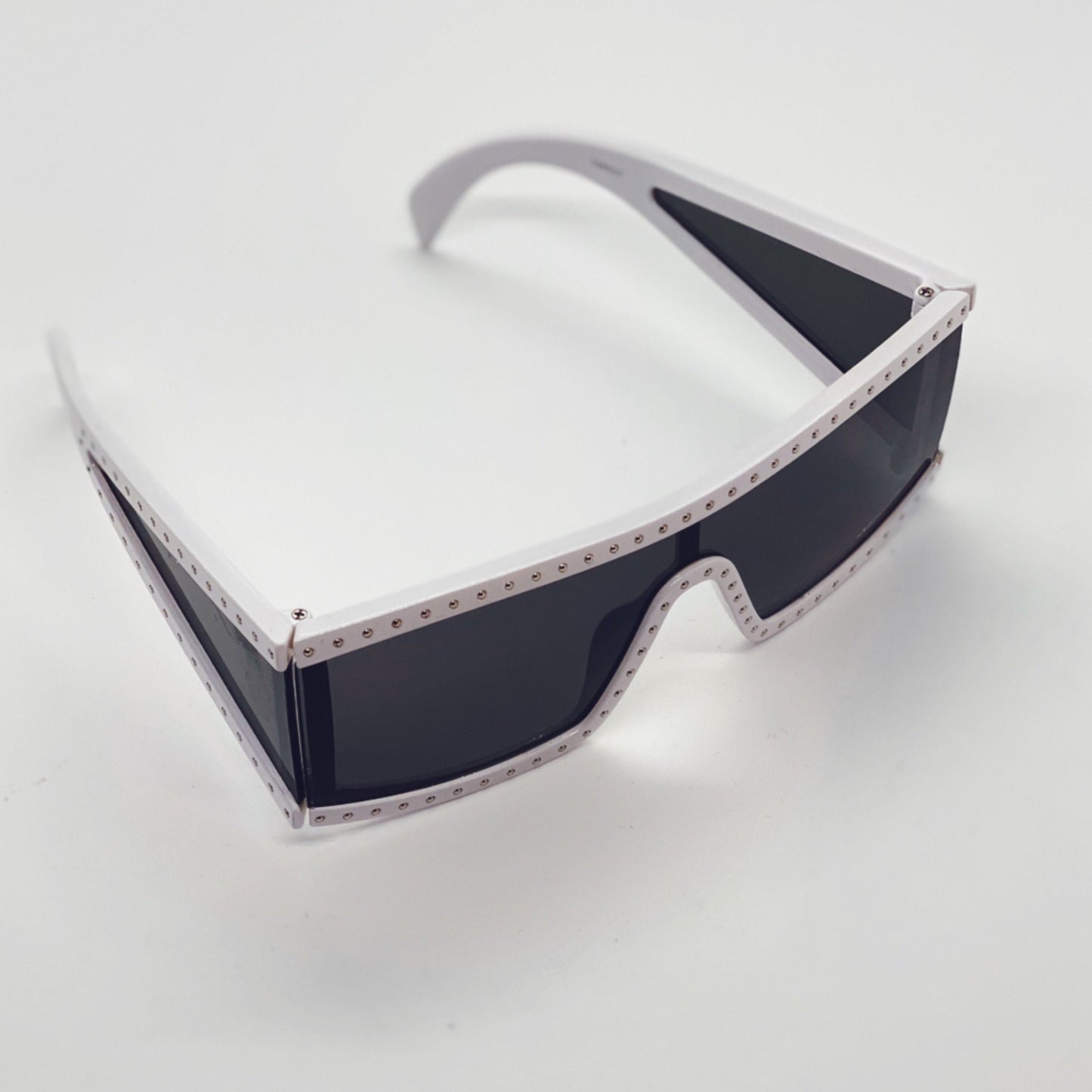 Dark Slate Gray Square Studded Sunglasses (White)