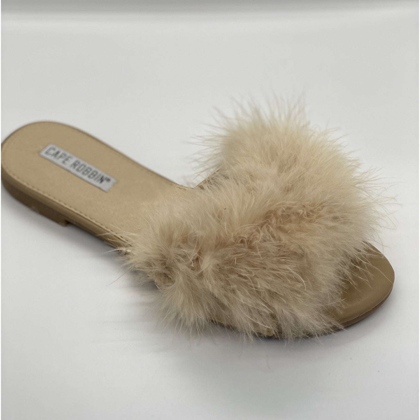 Rosy Brown Fur Slides Sandal (Nude)-FINAL SALE