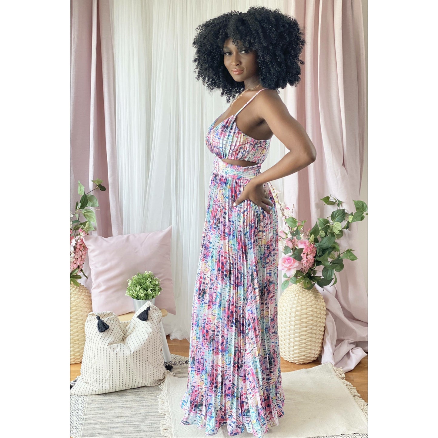 Gray Summer Passion Cut Out Maxi Dress (multi)
