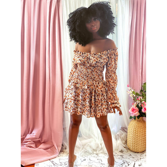 Light Pink Good Girl Off Shoulder Mini Dress