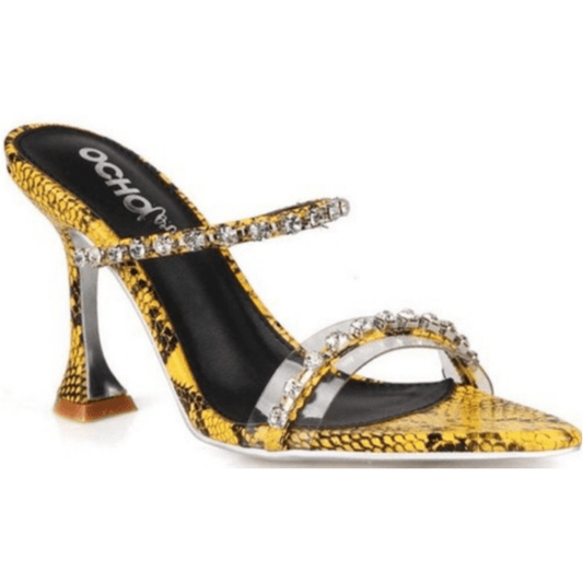 Snake Print Mules (yellow) Prettymadness 