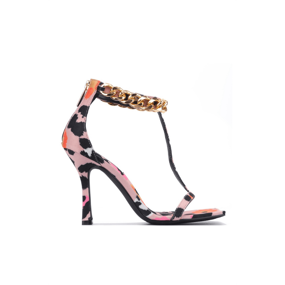 Ever Leopard Chain Strap Heel (Multi) Prettymadness 