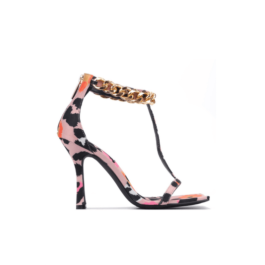 Ever Leopard Chain Strap Heel (Multi) Prettymadness 