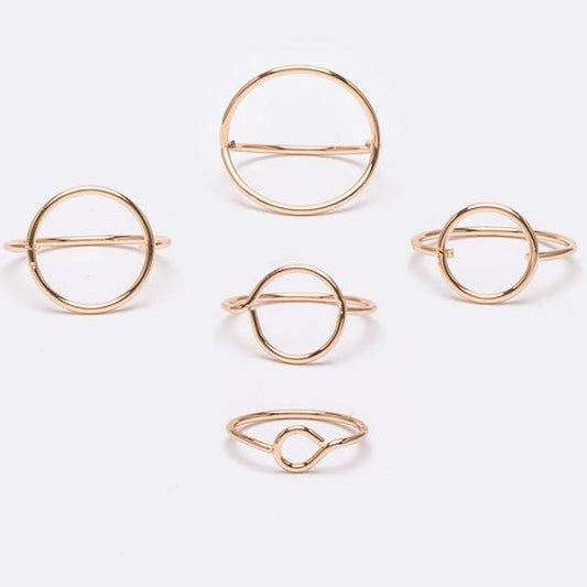 Misty Rose Wired Dainty Iconic Ring Set
