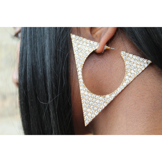 Dim Gray Diamond Tri Earrings