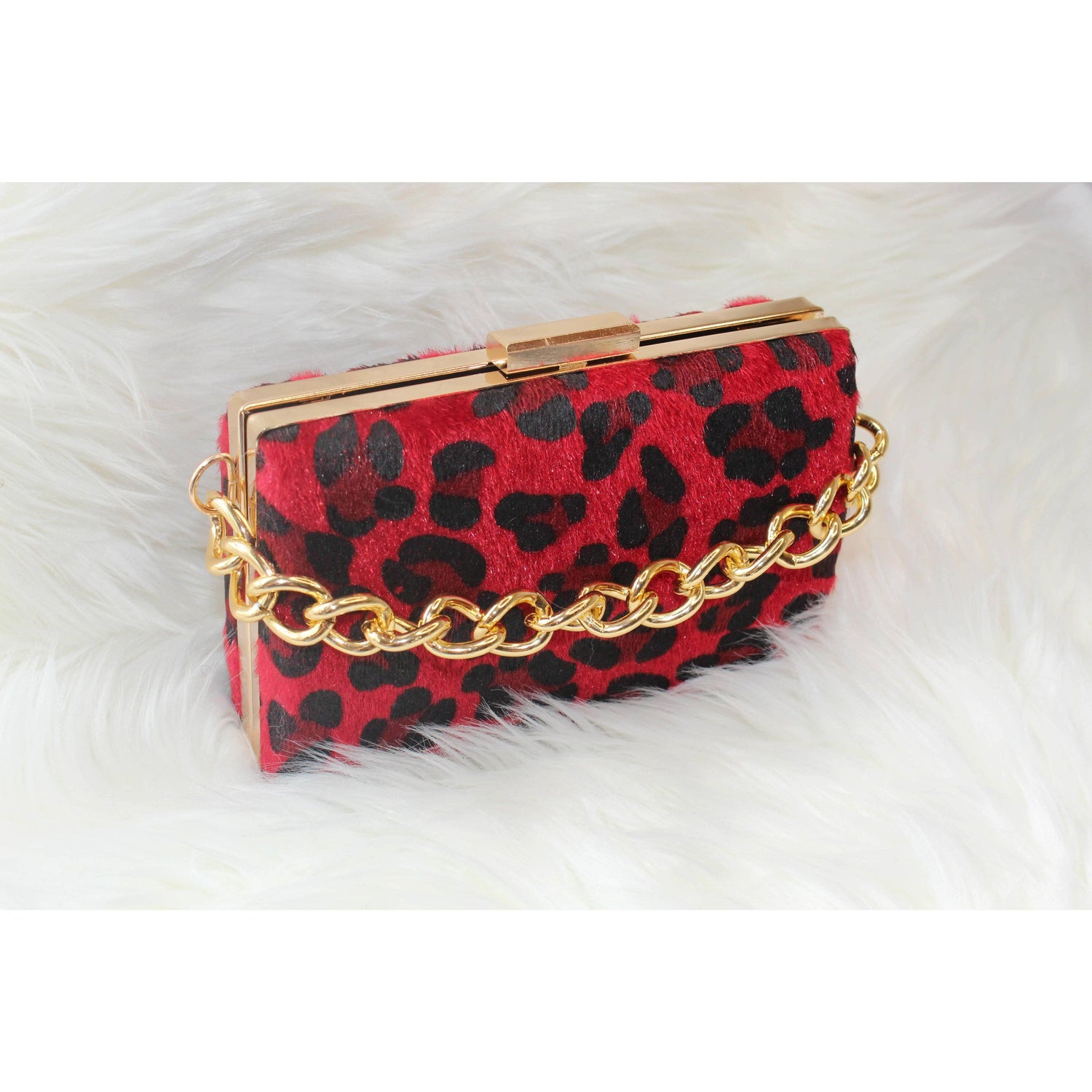 Firebrick Lepoard Mini Bag ( Red)