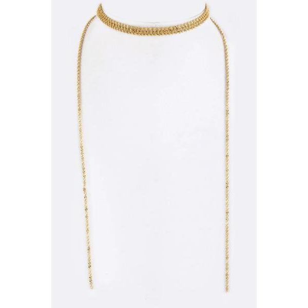 Gray Spiral Chain Choker Necklace